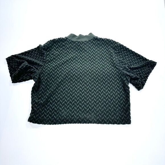 Nike olive green mock neck chevron terry crop top M - Picture 2 of 9